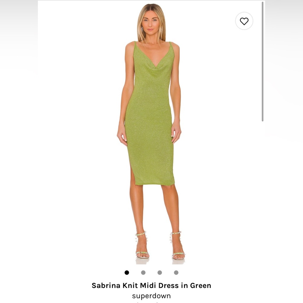 Revolve | Superdown - Sabrina Knit Midi Dress in Green - Size S